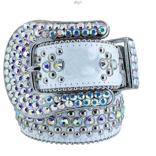 

2022 designer bb belt simon belts for men women shiny diamond black on blue white multicolour with bling rhinestones as gift 17hdx8, Black;brown