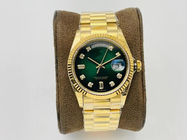 

aaa men's watch daydate 18k gold diamond datejust president watch sapphire glass 41mm 904l stainless steel bezel automatic mechanical w, Slivery;brown