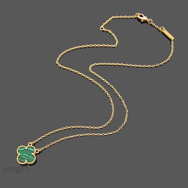 

2023-womens luxury designer necklace fashion four-leaf clover cleef pendant 18k gold necklaces jewelry, Silver