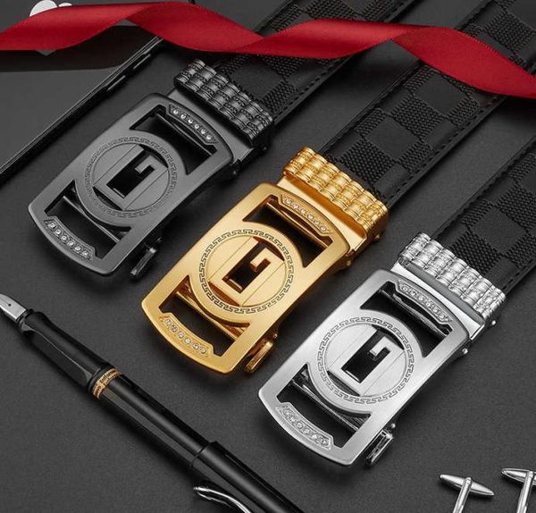 

new men039s pure cowhide automatic buckle belt men leather buckles belt trendy fashion business belts5331461, Black;brown