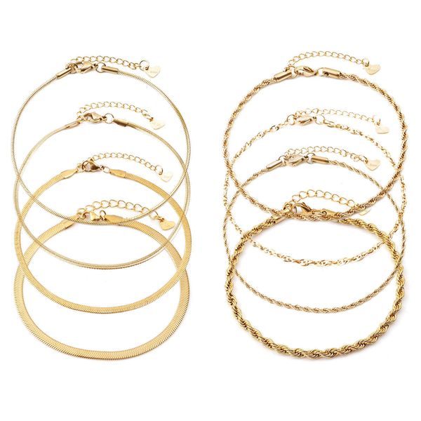 

anklets fashion stainless steel link chain anklet gold color bracelet for women barefoot beach leg chain summer jewelry gift 23.5cm long g22, Red;blue