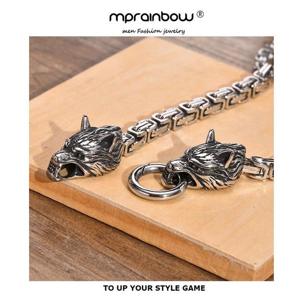

necklaces viking wolf byzantine necklace stainless steel jewelry, Silver