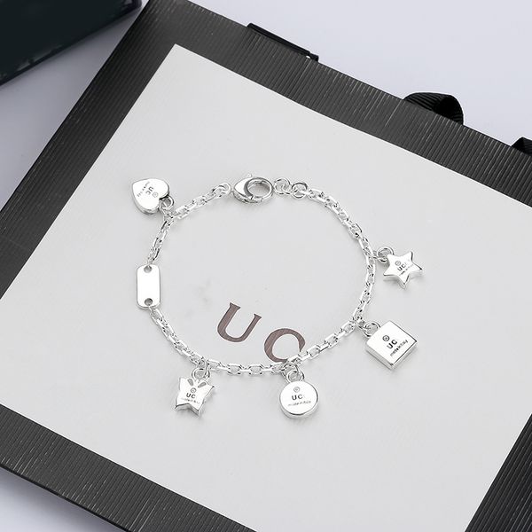 

designer charm bracelet chain s925 silver star butterfly bracelets for men women stainless steel jewelry valentine's day gift 11styles, Golden;silver