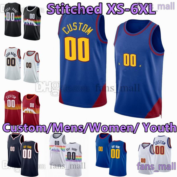 

27 jamal 15 jokic murray jersey custom stitched basketball jerseys 5 kentavious caldwell-pope 0 christian braun 8 peyton watson zeke nnaji i, Black;red