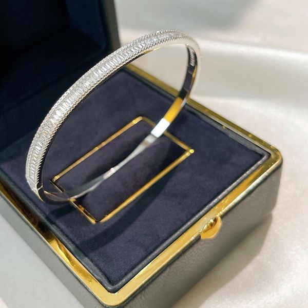 

bangle women's highend fashion classic brand luxury bracelet original highquality square crystal design famous bangle jewelry, Black