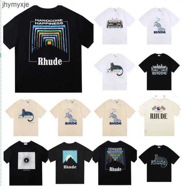 

2023 designer shirts summer mens t-shirts womens rhude designers for men letter polos embroidery tshirts clothing short sleeved tshirt larg, White;black