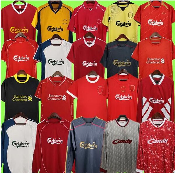 

23 24 the reds soccer jerseys 2023 retro 2006 2008 2009 2010 2011 football shirt t long sleeve torres gerrard suarez owen barnes kuyt 89 91, Black;yellow