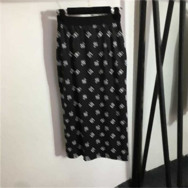 

women skirts fashion brand all over letter logo print hip high waist black straight long skirt for womens designer clothing summer party tri