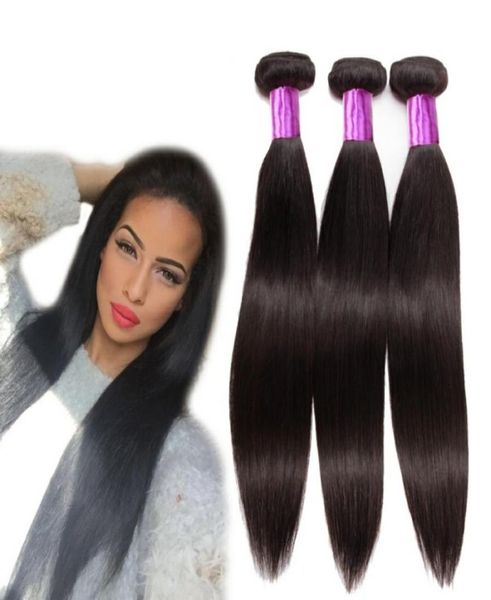 

8a grade whole body wave bundles loose wave straight weave brazilian virgin hair wet and wavy remy human hair natural black4945951, Black