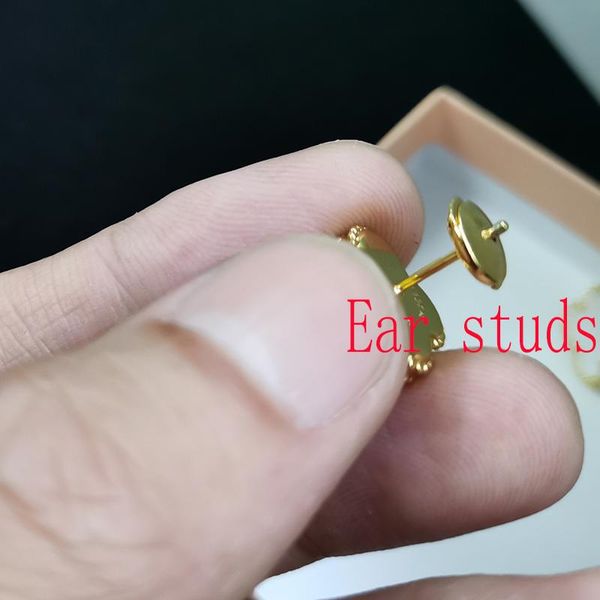 

stud 925 sterling silver earrings for women natural fritillary agate luxury charms ear studs fashion jewelry for women ing, Golden;silver