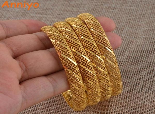 

anniyo 4 pieceslot ethiopian gold color bangle for women dubai bride wedding bracelet african arab jewelry middle east 086006 l19622609, Black