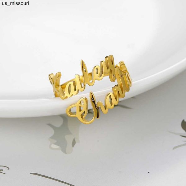 

band rings skyrim custom lover names ring stainless steel adjustable gold color personalized women men family ring jewelry birthday gift j23, Silver