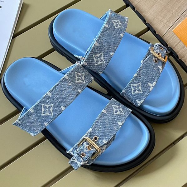 

one and a half character slippers, high-end brand designer, couple wearing, 2023 new multi color buckle genuine leather casual and comfortab, Black