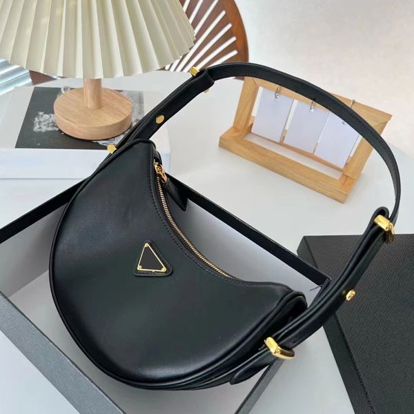 

classic luxury genuine leather fashion totes designer shoulder bag cross body hand bag clutch bag triangle prad half hobo moon dinner party