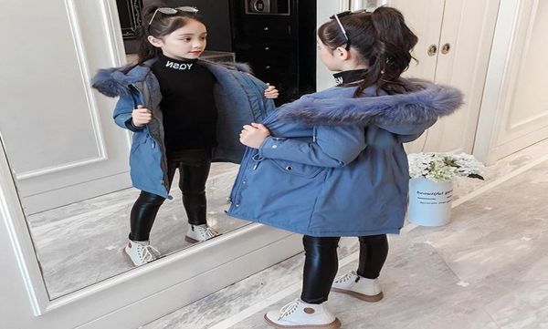 

down coat 4 5 6 7 8 9 10 12 years fur hooded jackets teens girls winter coats 2021 children outerwear outfit kids girl039s park4205461, Blue;gray