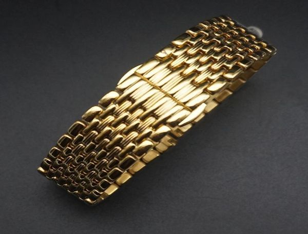 

stainless steel watch band strap 12mm 14mm 16mm 18mm 20mm 22mm gold polished mens luxury replacement metal watchband bracelet 22064823686, Black;brown