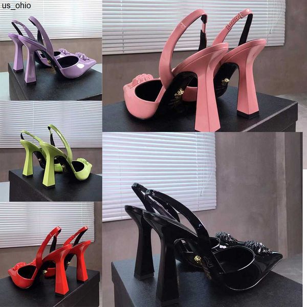 

sandals casual shoes latest fashion pink patent leather highheeled shoes pointed decorative pump 11cm dress dinner luxury designer sandals j, Black