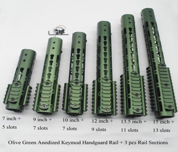 

79101213515039039 unique olive green anodized keymod handguard rail with 3 x picatinny weaver rail sections aluminum6362252