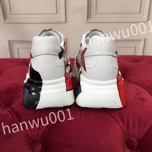 

luxury quality casual shoes designer men shoe leather lace up men fashion platform sneakers white black mens womens