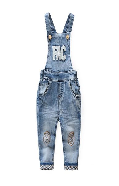 

2018 new spring autumn children baby boys rompers bib preschool children jeans1613436, Blue