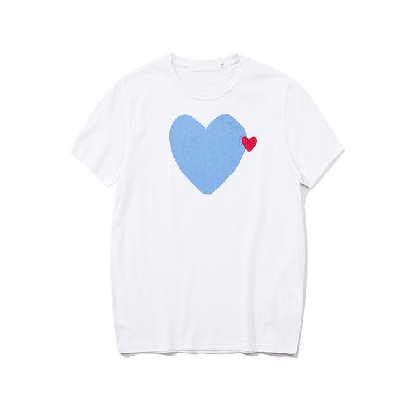 

summer mens t-shirts cdgs play t shirt commes short sleeve womens des badge garcons embroidery heart short sleeve red heart yh, White;black