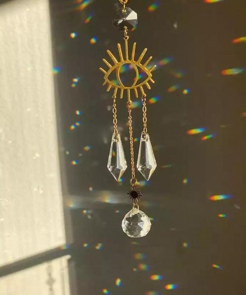 

keychains all seeing evil eye energies sun catcher crystal light witchy suncatcher prism rainbow maker boho window hanging decor8076380, Silver