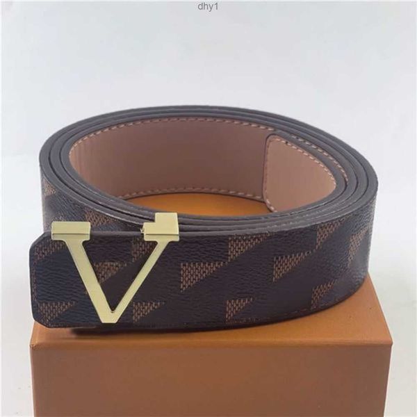 

designer belt fashion luxury plaid presbyopia striped leather men and women belts 3.8cm wide with box aaa 10ttvg, Black;brown