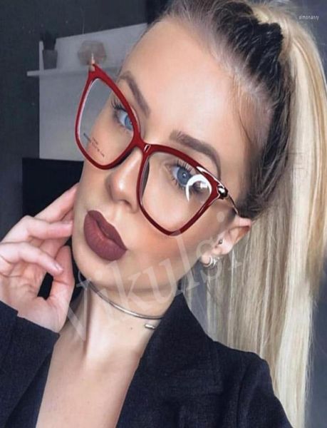 

sunglasses frames brand design cat eye tr90 frame glasses spring legs antiblue computer games women myopia uv400 eyewear6151323, Black