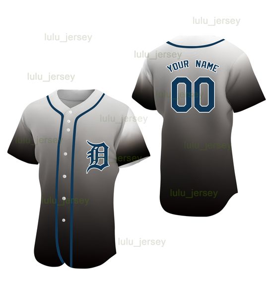 

new customized baseball jersey fashion gray and white multi color gradient plus size uniform for big guys, Blue;black