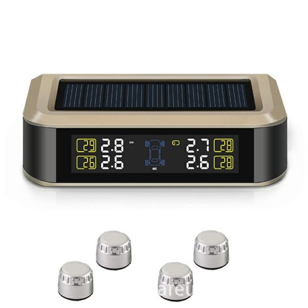 

careud solar bus rv truck tpms wireless tire pressure monitoring system with 6 external/internal sensors max 130 psi