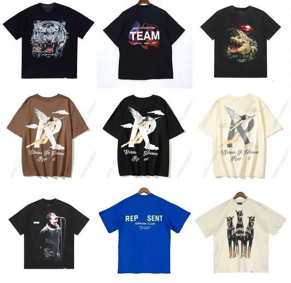 

2023 summer mens women designers represents t shirts loose popular in the uk fashion brands cotton shirt graphic printing tees clothes new, White;black