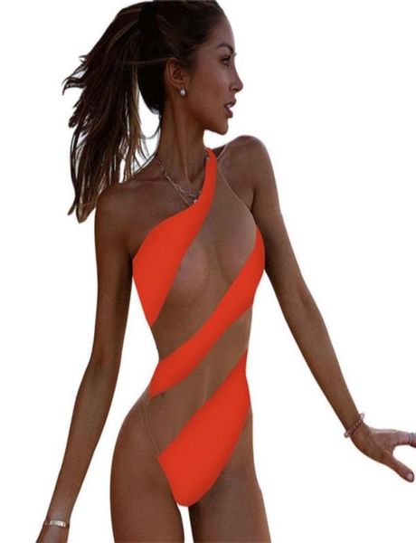 

striped one piece swimsuit mesh swimwear beach bathing suit 1119779243
