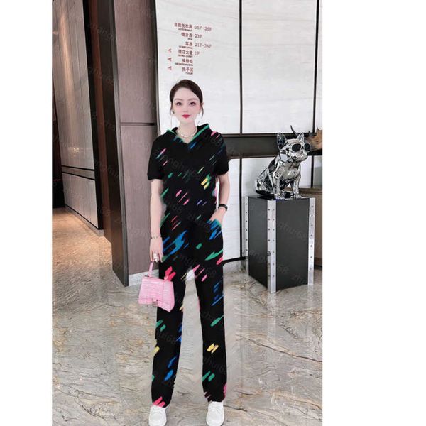

23ss womens designer clothing women pants sets casual suit colorful letter logo print hooded zipper coat+ elastic waist drawstring trousers, White