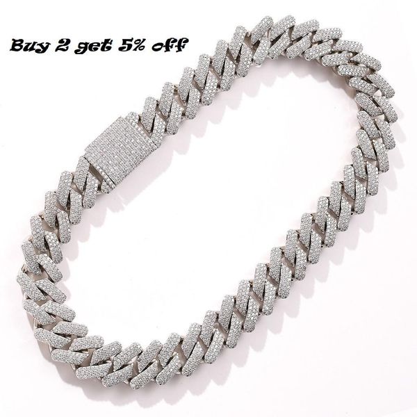 

necklaces bling iced out 20mm cuban link chain hip hop jewelry choker gold silver color cubic zirconia for mens rapper necklaces gifts