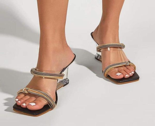 

women039s shoes with heels slippers summer transparent design clear heeled wedges sandals casual outdoor sandales femmes9652075, Black