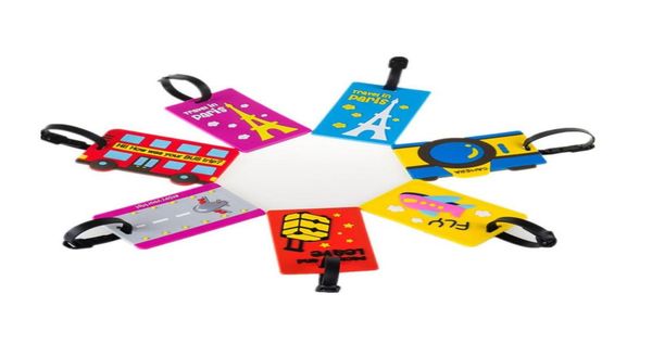 

creative luggage tag cartoon silicone gel suitcase id address holder baggage boarding tags travel portable label9481432, Black