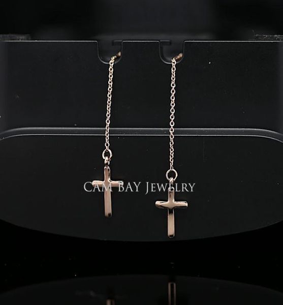 

2015 christmas gift fashionable charming classic exquisite 18k gold plated jesus cross drop earrings for women6865186, Silver