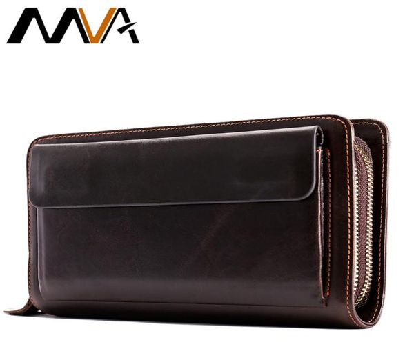 

mva men039s clutch male wallet men039s genuine leather double zipper clutch bags purse for men passport phone wallets8054027, Red;black