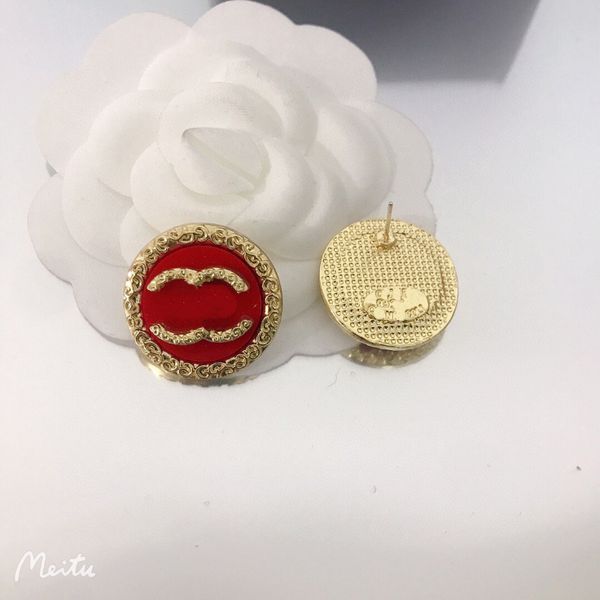 

channel mixed 18k gold gift earring luxury brand designers letters stud diamond famous ladie round crystal rhinestone pearl earring wedding, Golden