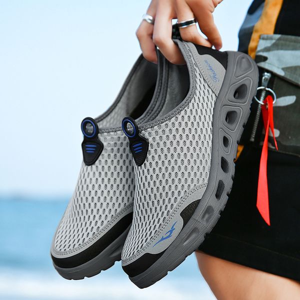 

water shoes water shoes men upstream sneakers outdoor hiking fishing aqua beach shoes seaside barefoot sports gym shoes breathable plus size, Black