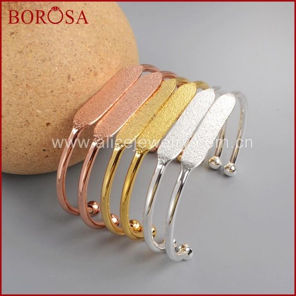 

polish borosa 10pcs/lot gold / rose golden silver color brass blank bangle settings golden flat cuff bracelet bangle making pj026, Blue
