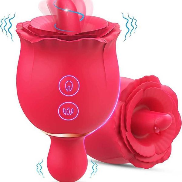 

factory outlet women's double head lore imitate real tongue licking rose modes bottom vibration toys and games