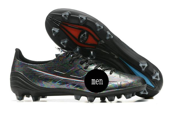 

2023 new a japan men football shoes knitted black and red fg mens soccer shoes