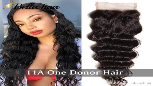 

4x4 virgin human hair lace closure hdbrown with baby hair loose deep wave wavy natural black new york9989190, Black;brown
