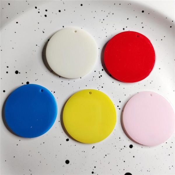 

crystal new style 50pcs/lot 35mm color print geometry rounds shape acrylic beads diy jewelry earring/garment pendant accessory