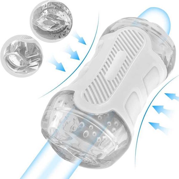 

factory outlet male toy male pocket massager realistic texture and lips open dual channel manual doll with grip suitable for his lover