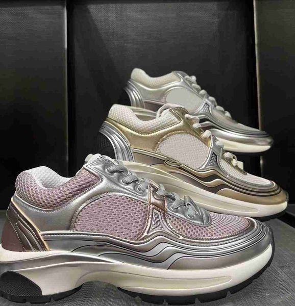 

designer running shoes luxury women sports casual shoes channel shoe new ccity sneaker woman trainer sdfsf fabric suede effect calfskin nylo