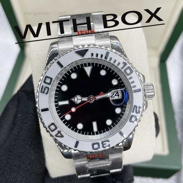 

lmjli-u1 quality mens watches yacht style 42mm black dial master automatic mechanical sapphire glass classic model folding wristwatch super, Slivery;black