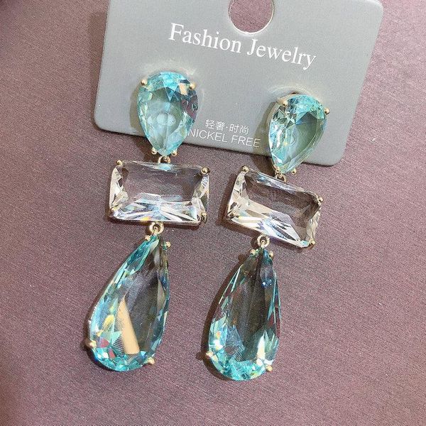 

knot bilincolor fashion light blue earrings for women, Silver