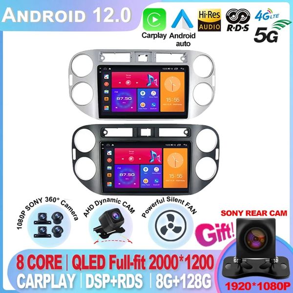 

for vw volkswagen tiguan 1 nf 2006 2008-2016 android 12 auto radio carplay 4g car multimedia 2din autoradio gps monitor dsp-3